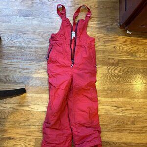 Amazon Essentials Youth Snow/Ski Pants Overalls Small Red bib